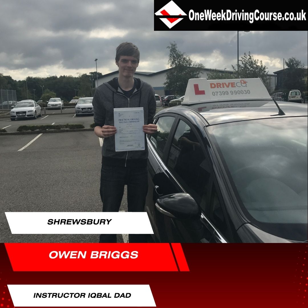 Intensive Driving Courses Shrewsbury, Telford, Oswestry, Welshpool, Shawbury, Wem. Driving Lessons Shrewsbury, Driving Schools Shrewsbury, Driving Instructors Shrewsbury | Crash Courses Shrewsbury | One Week Driving Courses Shrewsbury | Pass your test in a week in Shrewsbury | Guaranteed Pass Courses Shrewsbury | Driving Lessons Shrewsbury